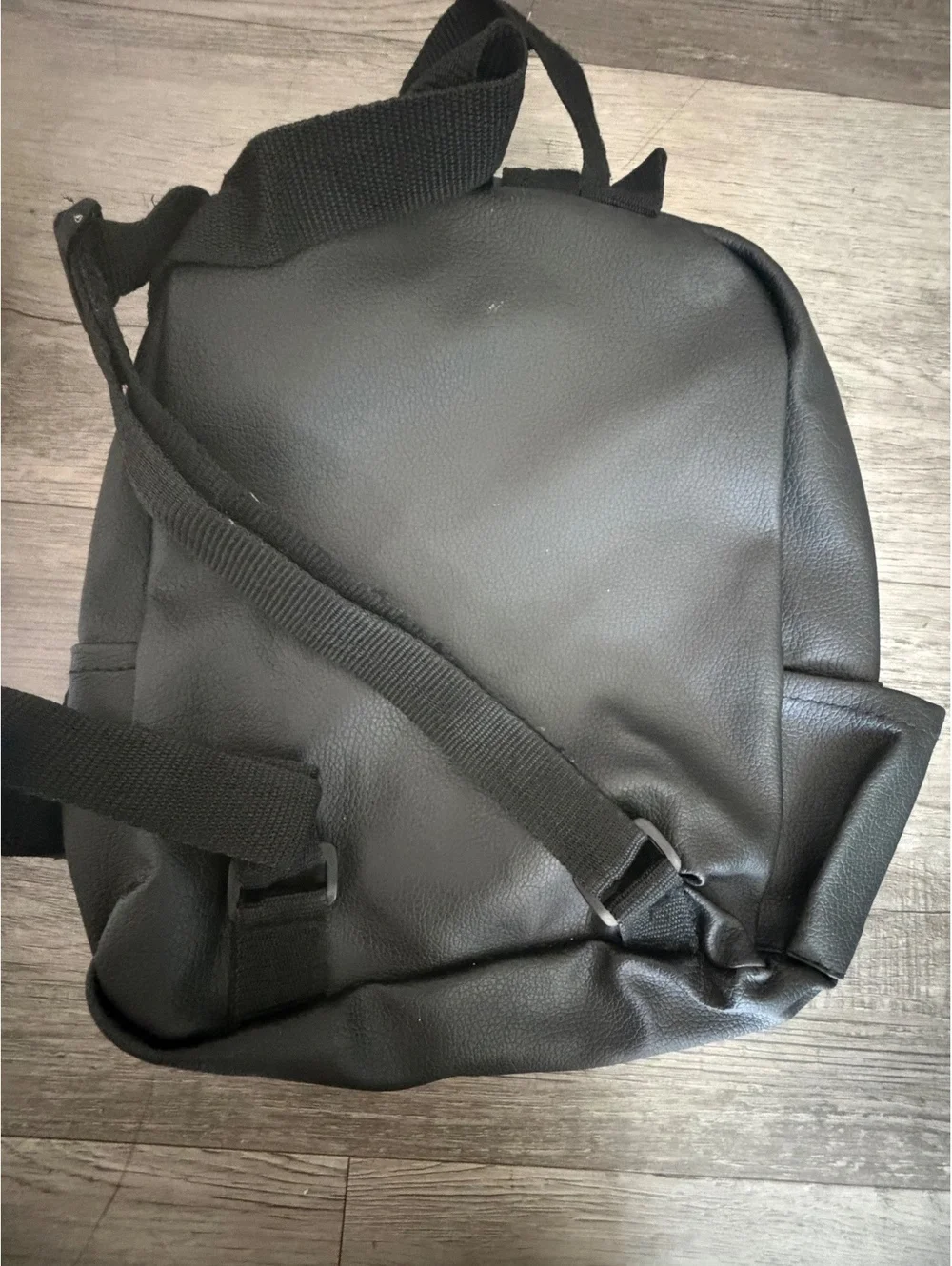 Bride Black Faux Leather Backpack Bridal Wedding Honeymoon Travel Bag